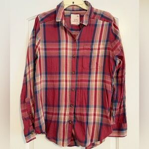SO Plaid Women’s Button Down Casual Shirt